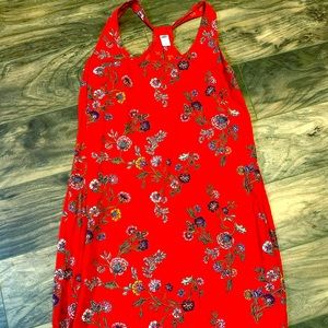 Old Navy Red Floral Sleeveless Dress petite